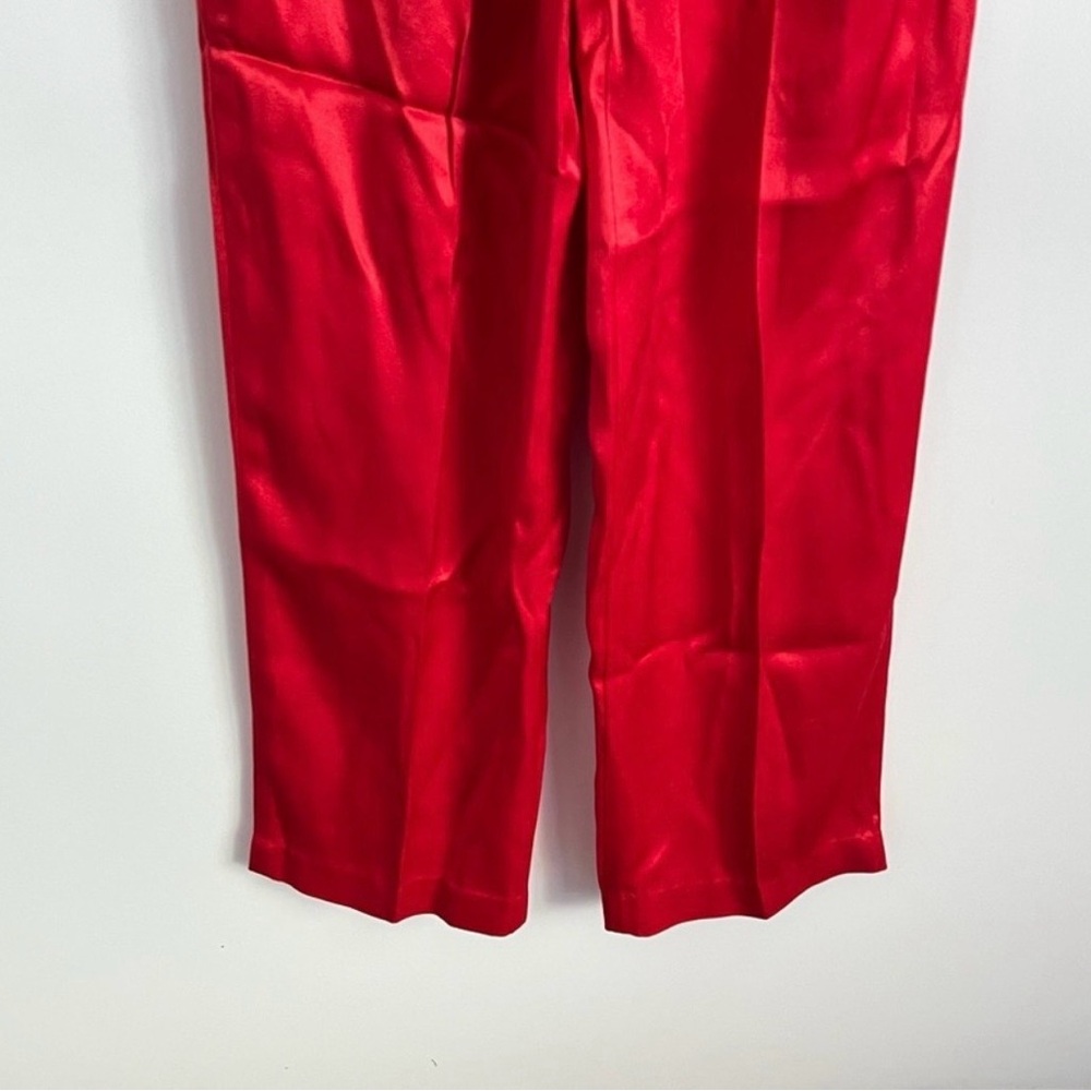 Vintage 80s Patty Woodard Neiman Marcus Red Pleated Trouser Pants Size 4 - Picture 5 of 9